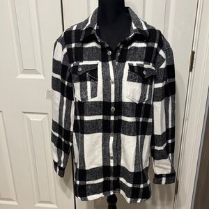 True Religion Plush Plaid Shirt Jacket